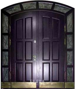 Арочная дверь №4 с отделкой массив дуба