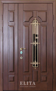 Парадная дверь в дом №123 с отделкой мдф шпон