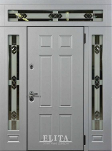 Парадная дверь в дом №97 с отделкой мдф шпон