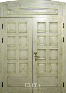 Арочная дверь №8 с отделкой массив дуба