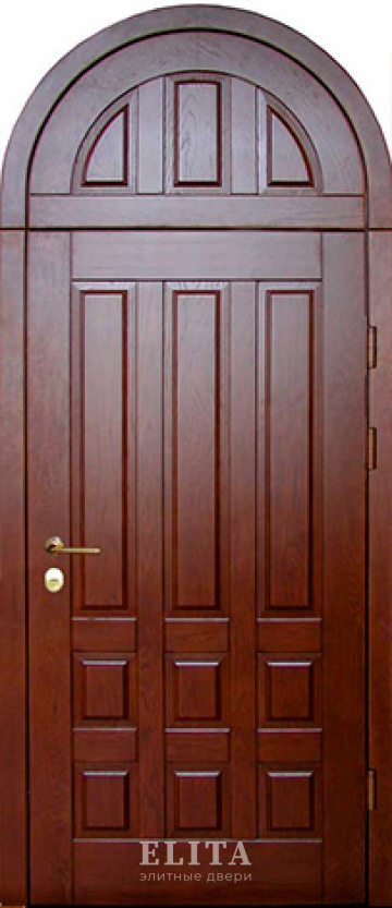 Арочная дверь №21 с отделкой массив дуба