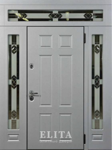 Парадная дверь в дом №97 с отделкой мдф шпон