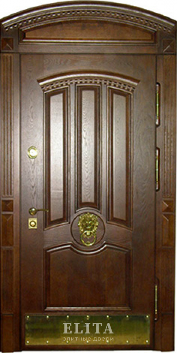 Арочная дверь №1 с отделкой массив дуба